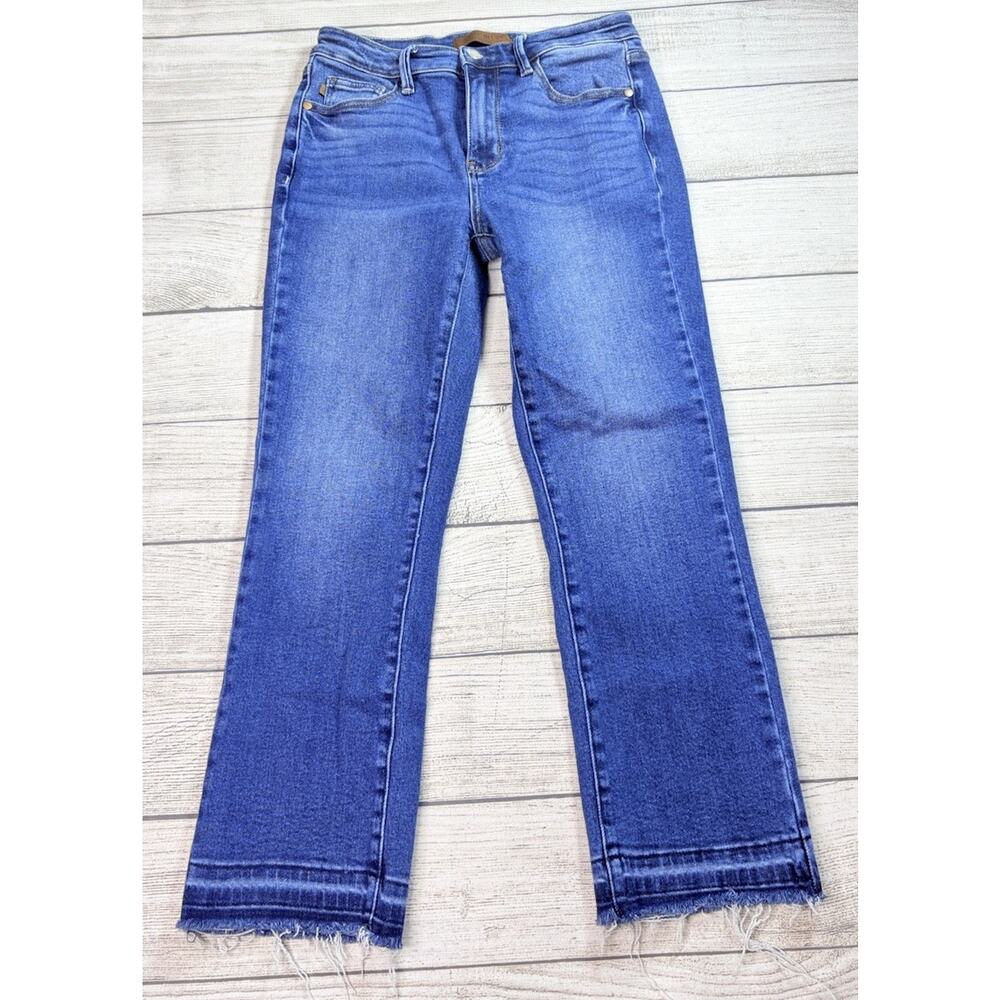 Judy Blue Womens High Rise Kick Flare Stretch Released Hem Jeans Size 5/27